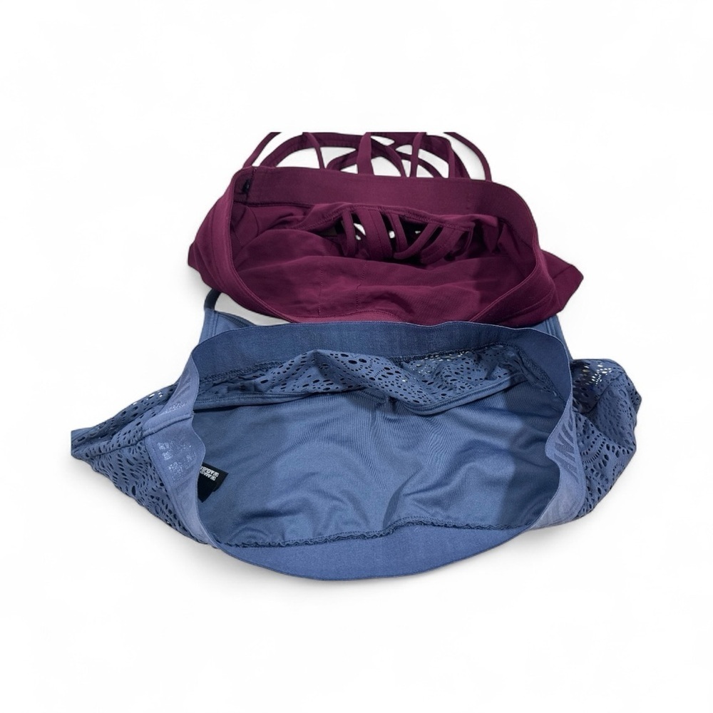 Victorias Secret Size XL Womens Burgundy & Blue Wireless Sports Bra - Picture 3 of 8